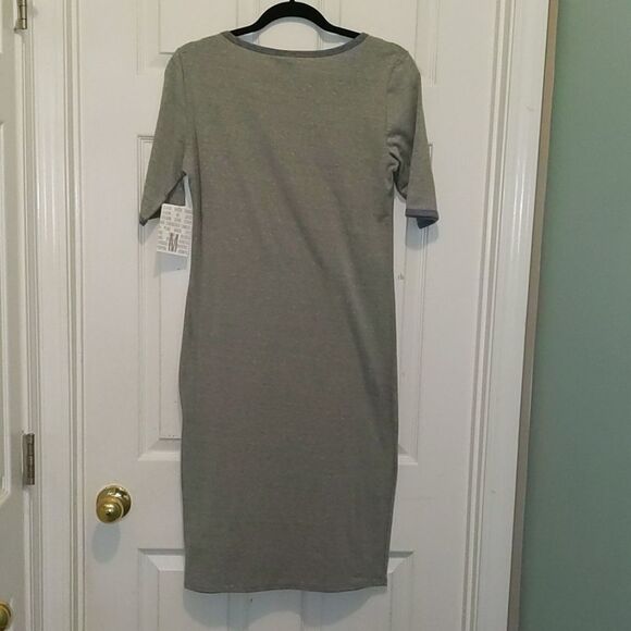 LulaRoe Julia Gray Raglan style Dress Sz M NWT - Picture 6 of 6